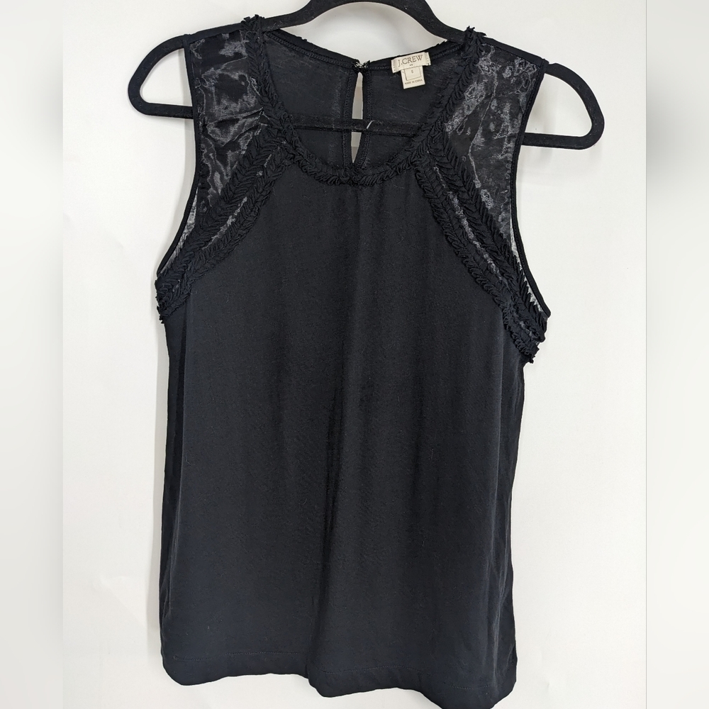 J.CREW FACTORY Sheer Shoulder Sleeveless Tank Top